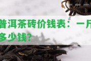 普洱茶磚價(jià)錢(qián)表：一斤多少錢(qián)？