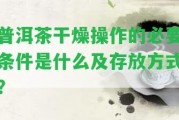 普洱茶干燥操作的必要條件是什么及存放方法？