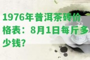 1976年普洱茶磚價(jià)格表：8月1日每斤多少錢？