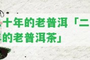 二十年的老普洱「二十年的老普洱茶」