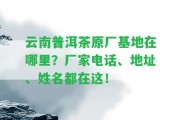 云南普洱茶原廠基地在哪里？廠家電話、地址、姓名都在這！