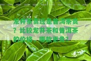 龍井茶貴還是普洱茶貴？比較龍井茶和普洱茶的價格，哪款更貴？