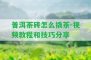 普洱茶磚怎么撬茶-視頻教程和技巧分享