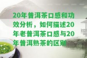 20年普洱茶口感和功效分析，怎樣描述20年老普洱茶口感與20年普洱熟茶的區(qū)別