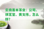 云南善本茶業(yè)：公司、祺茗堂、黃文偉，怎么樣？