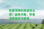 熟普洱茶的茶語怎么說：品味與鑒，熟普洱茶描述與感受