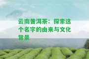 云南普洱茶：探索這個(gè)名字的由來與文化背景