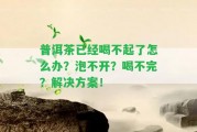 普洱茶已經(jīng)喝不起了怎么辦？泡不開？喝不完？解決方案！