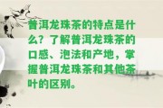 普洱龍珠茶的特點是什么？熟悉普洱龍珠茶的口感、泡法和產地，掌握普洱龍珠茶和其他茶葉的區(qū)別。