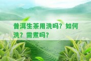 普洱生茶用洗嗎？怎樣洗？需煮嗎？