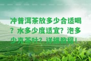 沖普洱茶放多少合適喝？水多少度適宜？泡多少克茶葉？詳細(xì)教程！