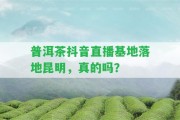 普洱茶抖音直播基地落地昆明，真的嗎？