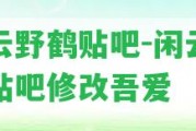 閑云野鶴貼吧-閑云野鶴貼吧修改吾愛