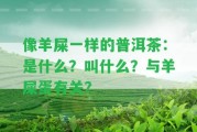 像羊屎一樣的普洱茶：是什么？叫什么？與羊屎蛋有關(guān)？