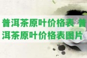 普洱茶原葉價格表 普洱茶原葉價格表圖片