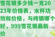 雪花銀多少錢一克2023年價格表，水杯功效和價格，與純銀哪個好，999雪花銀最新價