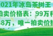 2021年冰島茶樹王拍賣價格表：99萬和88萬，唯一拍賣價格。