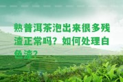 熟普洱茶泡出來很多殘?jiān)幔吭鯓咏鉀Q白色渣？