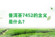 普洱茶7452的含義是什么？