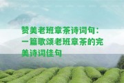 贊美老班章茶詩(shī)詞句：一篇歌頌老班章茶的完美詩(shī)詞佳句