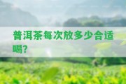 普洱茶每次放多少合適喝？