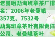 老曼峨勐海班章茶廠排名：2006年老曼峨357克、7532號勐海班章茶葉有限責(zé)任公司、老曼峨茶葉