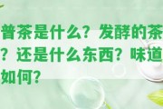 普茶是什么？發(fā)酵的茶？還是什么東西？味道怎樣？