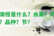 澳柑是什么？水果？藥？品種？節(jié)？