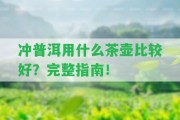 沖普洱用什么茶壺比較好？完整指南！