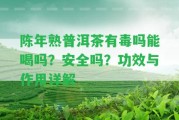 陳年熟普洱茶有毒嗎能喝嗎？安全嗎？功效與作用詳解