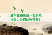 普洱生茶價(jià)位一覽表及排名：為何比熟茶貴？