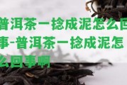 普洱茶一捻成泥怎么回事-普洱茶一捻成泥怎么回事啊