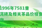 1996年7581普洱磚及相關(guān)茶品價格查詢