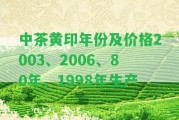 中茶黃印年份及價(jià)格2003、2006、80年、1998年生產(chǎn)