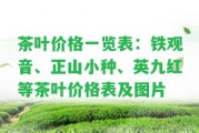 茶葉價格一覽表：鐵觀音、正山小種、英九紅等茶葉價格表及圖片