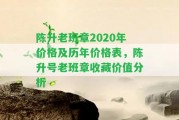 陳升老班章2020年價格及歷年價格表，陳升號老班章收藏價值分析