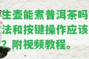 養(yǎng)生壺能煮普洱茶嗎？煮法和按鍵操作應(yīng)怎樣？附視頻教程。