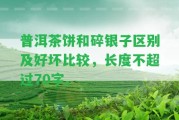 普洱茶餅和碎銀子區(qū)別及好壞比較，長(zhǎng)度不超過(guò)70字。