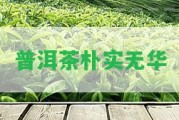 普洱茶樸實(shí)無華