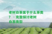 老樹白茶屬于什么茶類？ - 完整探討老樹白茶類型