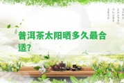 普洱茶太陽(yáng)曬多久最合適？