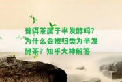 普洱茶屬于半發(fā)酵嗎？為什么會(huì)被歸類為半發(fā)酵茶？知乎大神解答