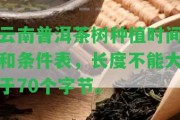 云南普洱茶樹種植時間和條件表，長度不能大于70個字節(jié)。