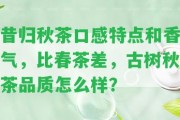 昔歸秋茶口感特點和香氣，比春茶差，古樹秋茶品質(zhì)怎么樣？