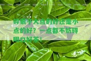 碎銀子大點的好還是小點的好？一點都不妨礙喝口好茶！