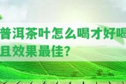 普洱茶葉怎么喝才好喝且效果最佳？