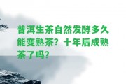 普洱生茶自然發(fā)酵多久能變熟茶？十年后成熟茶了嗎？