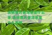 清朝曹氏普洱茶是什么茶,清朝曹氏普洱茶是什么茶啊