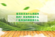 普洱茶渾濁什么起因引起的？渾濁物質(zhì)是什么？色渾濁的起因是什么？