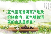 正氣堂茶普洱茶產(chǎn)地及價(jià)格查詢，正氣塘普洱茶的山頭是哪里？